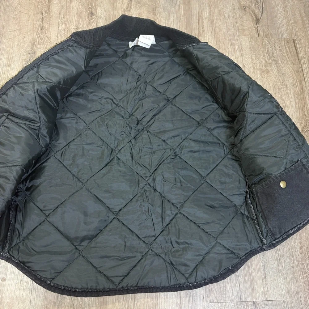 VTG Duxbak Quilted Insulated Canvas Vest Black Mens Sz Medium Workwear